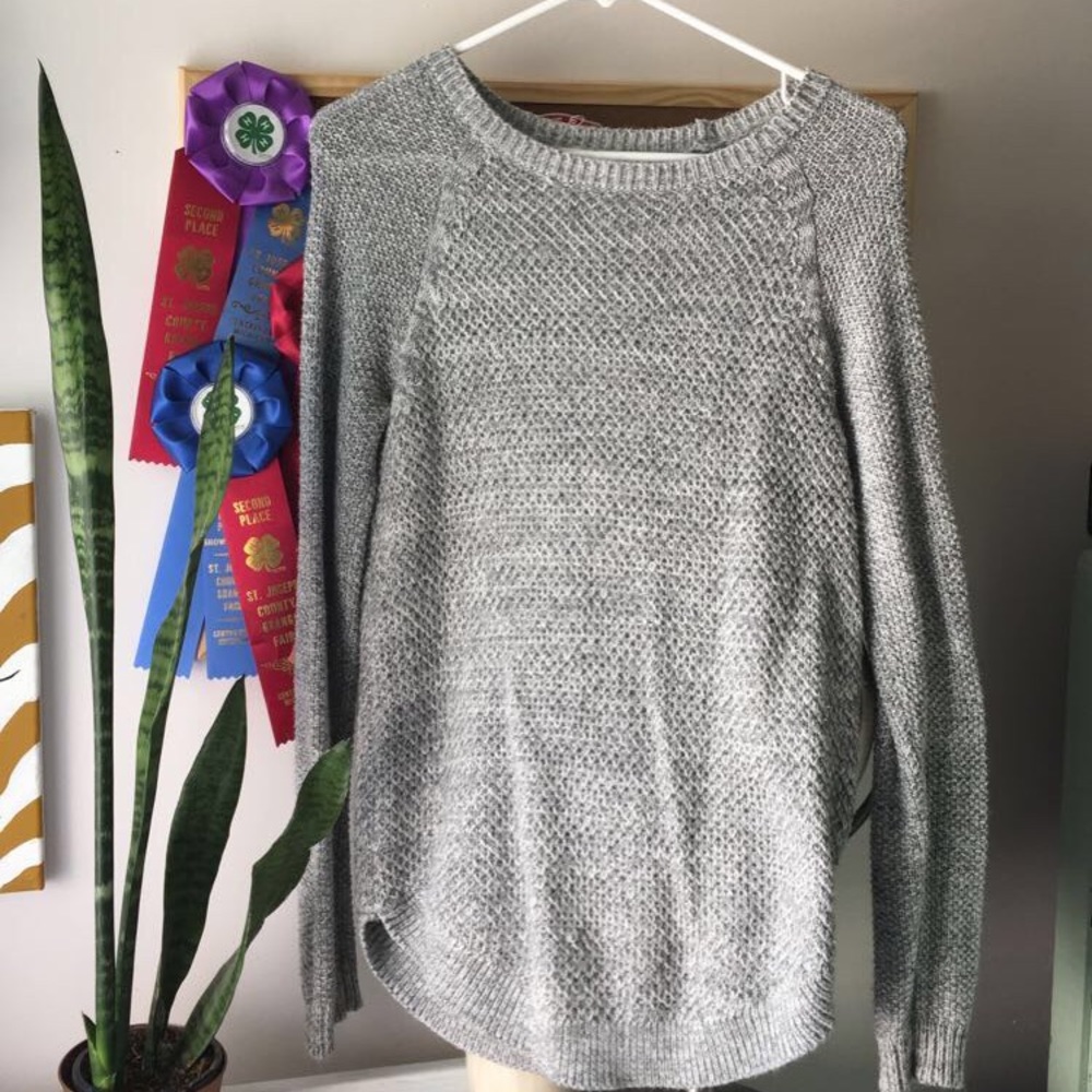light grey sweater